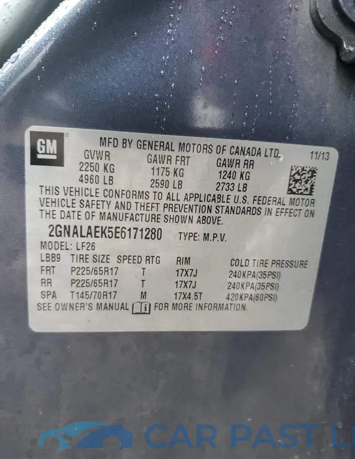 2GNALAEK5E6171280# 12
