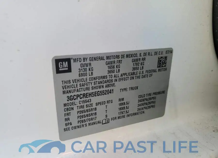 3GCPCREH5EG552041# 12