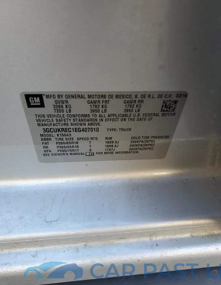 3GCUKREC1EG407010# 13