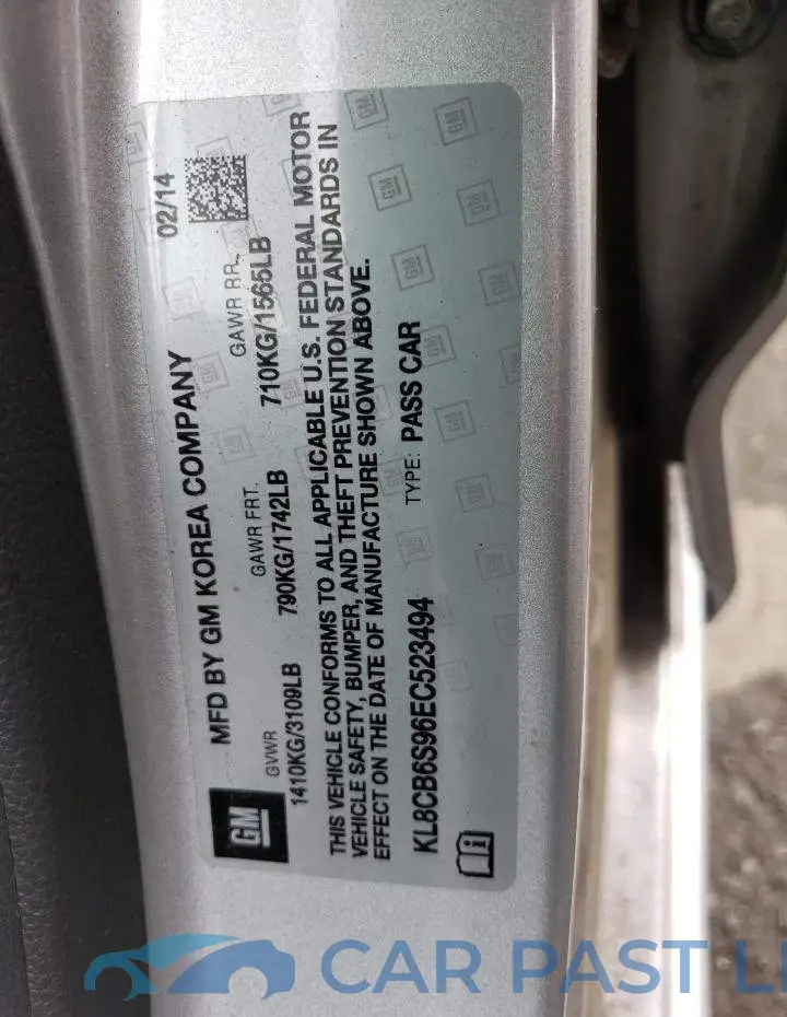KL8CB6S96EC523494# 12