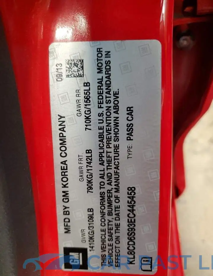 KL8CD6S93EC445458# 12