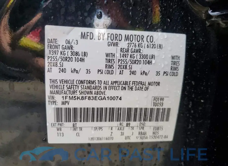 1FM5K8F83EGA10074# 13