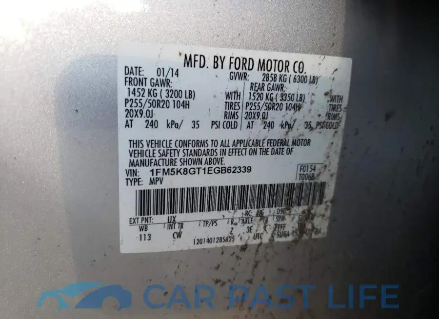 1FM5K8GT1EGB62339# 13