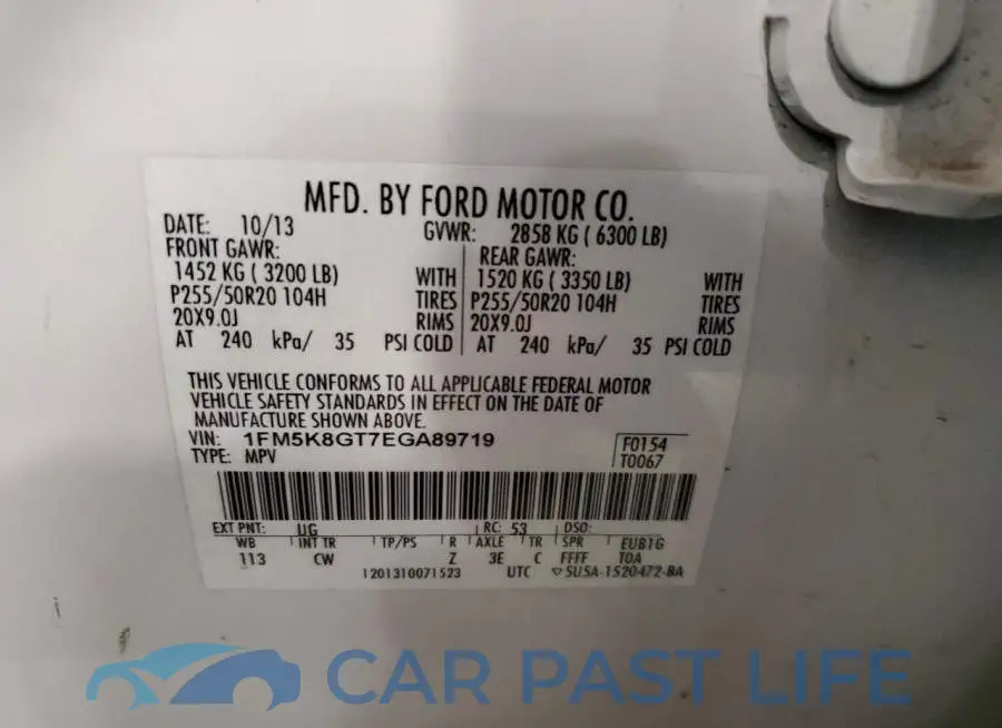 1FM5K8GT7EGA89719# 13
