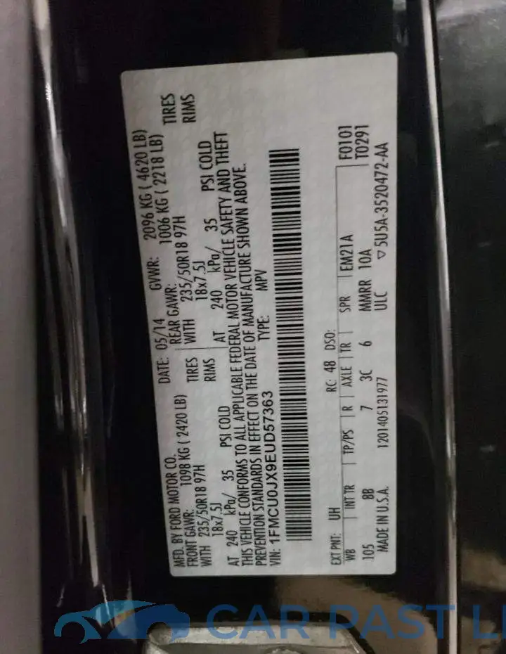 1FMCU0JX9EUD57363# 13