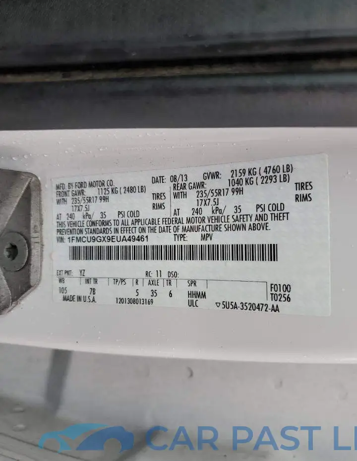 1FMCU9GX9EUA49461# 13