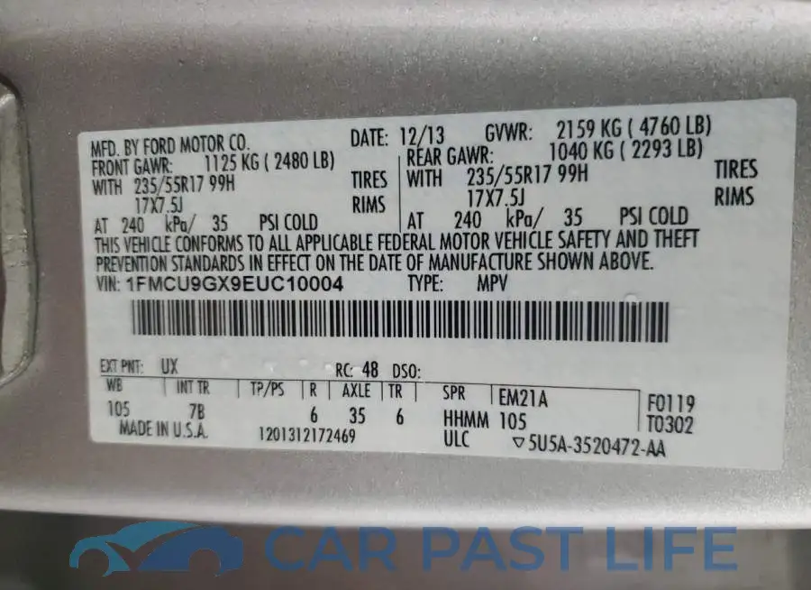 1FMCU9GX9EUC10004# 13