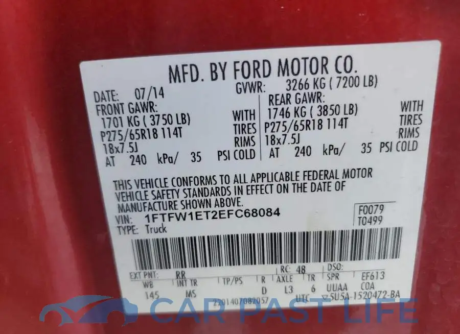 1FTFW1ET2EFC68084# 12