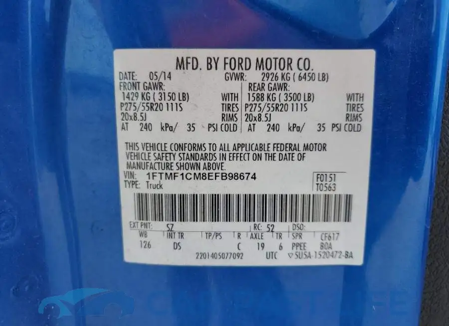 1FTMF1CM8EFB98674# 12