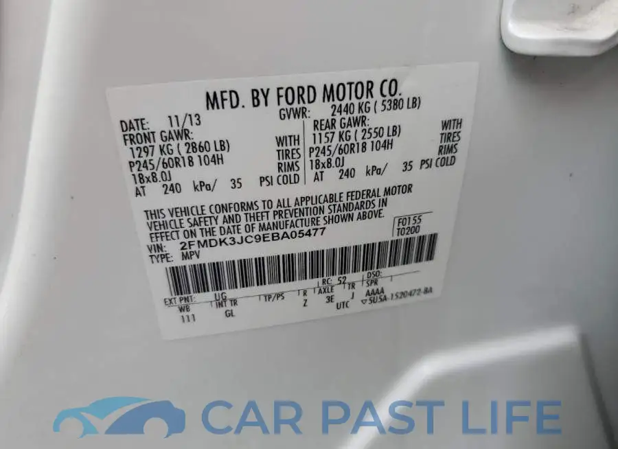 2FMDK3JC9EBA05477# 13