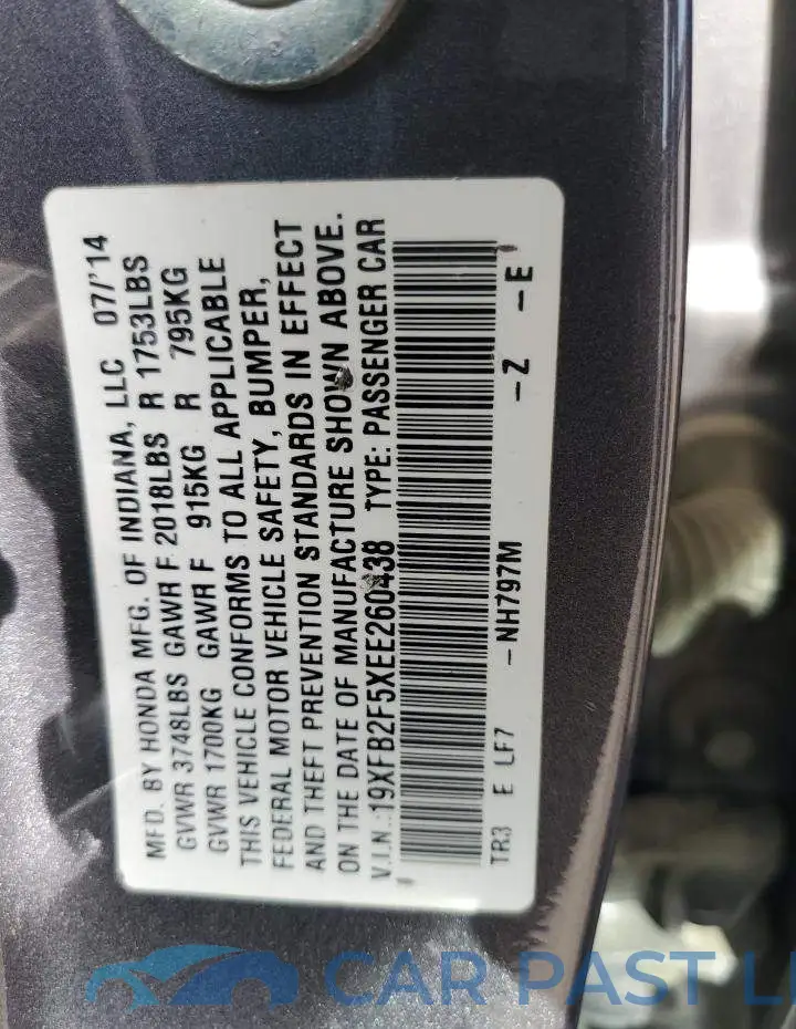 19XFB2F5XEE260438# 13