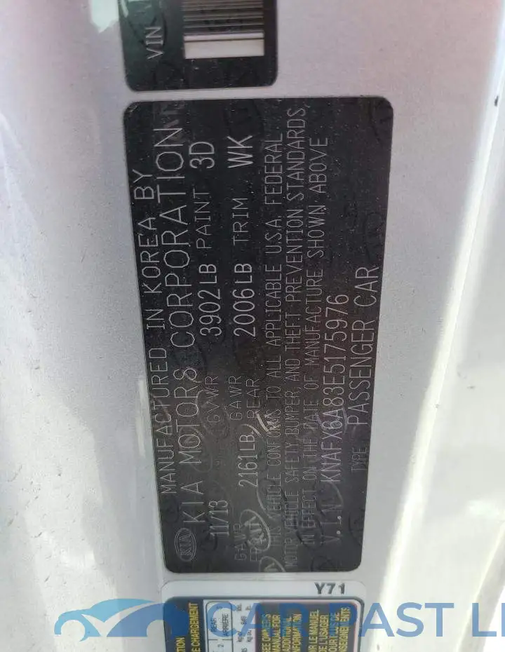 KNAFX6A83E5175976# 12