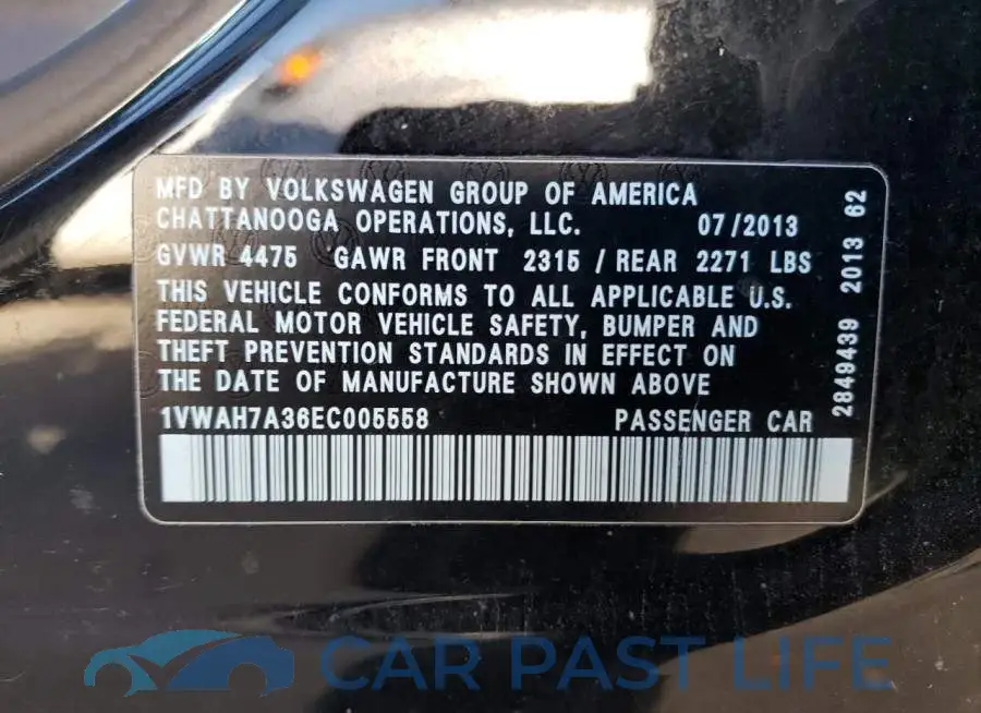 1VWAH7A36EC005558# 12