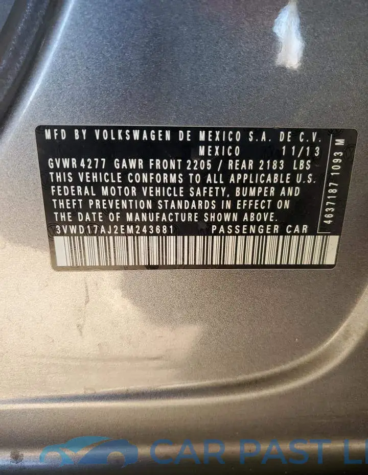 3VWD17AJ2EM243681# 12