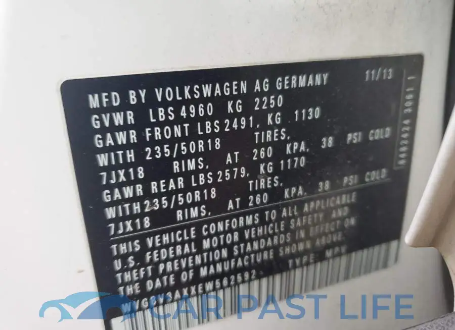 WVGBV3AXXEW562592# 13