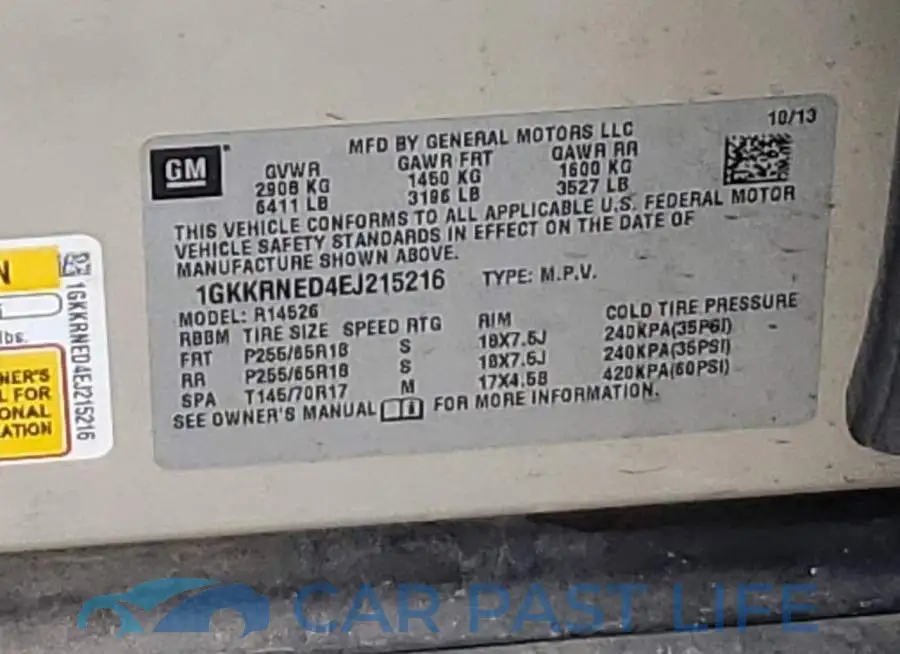 1GKKRNED4EJ215216# 12