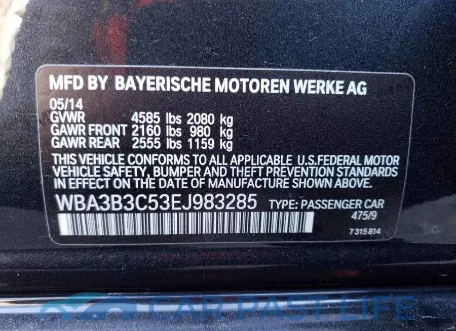 WBA3B3C53EJ983285# 12