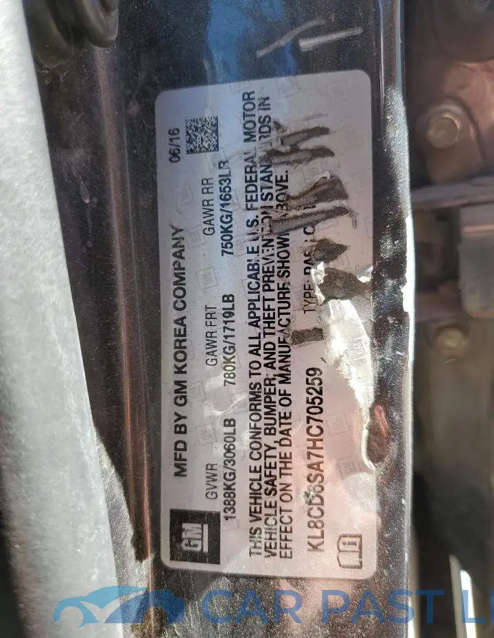 KL8CD6SA7HC705259# 12