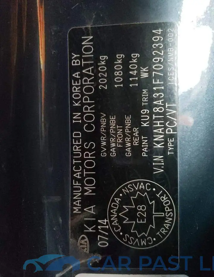 KNAHT8A31F7092394# 13