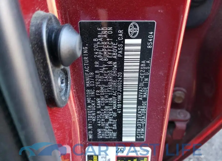 4T1B11HK7JU602420# 13