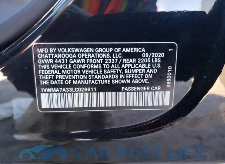 1VWMA7A33LC026611# 13