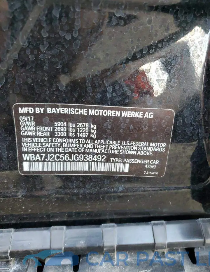 WBA7J2C56JG938492# 12