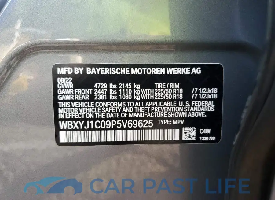 WBXYJ1C09P5V69625# 12