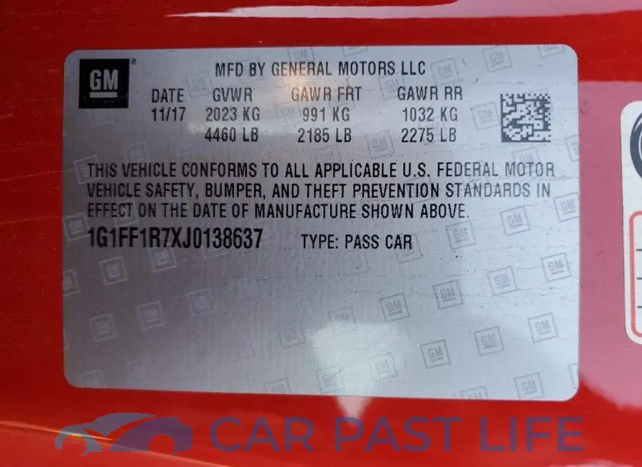 1G1FF1R7XJ0138637# 12