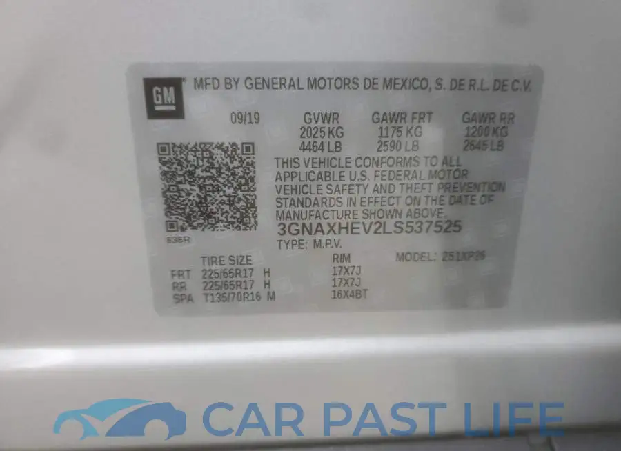 3GNAXHEV2LS537525# 13