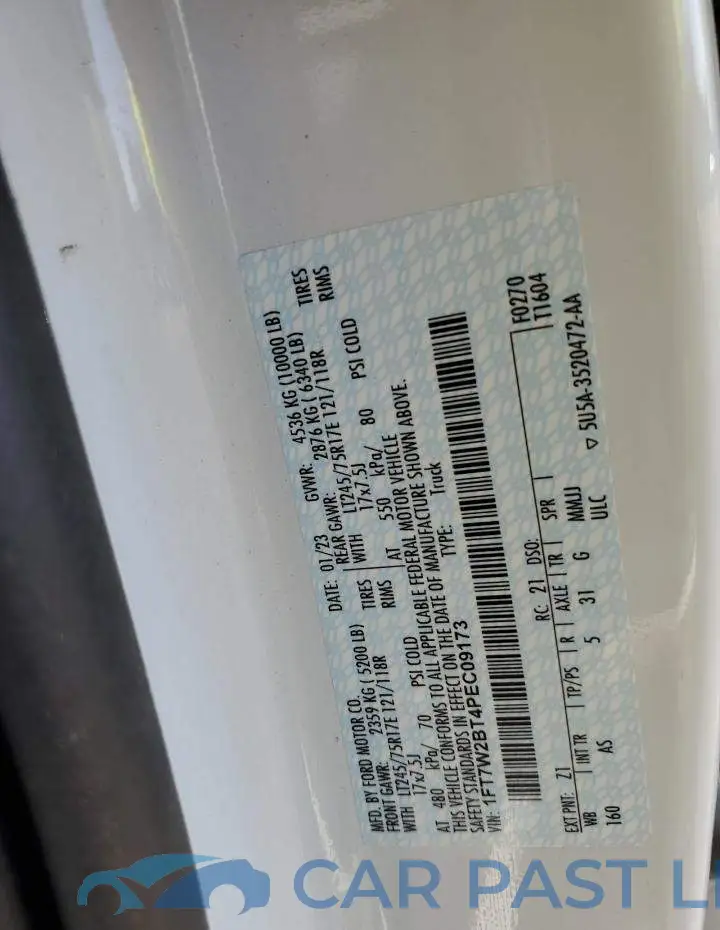 1FT7W2BT4PEC09173# 12