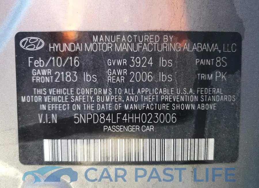 5NPD84LF4HH023006# 13