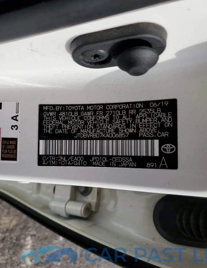 JTDBVRBD7KA006857# 12
