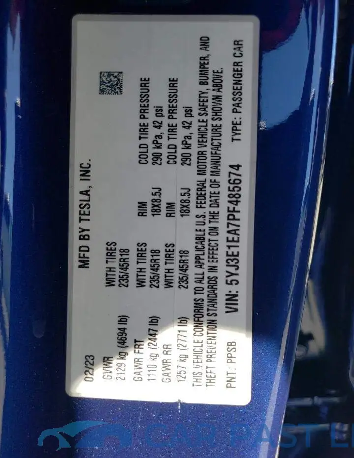 5YJ3E1EA7PF485674# 12