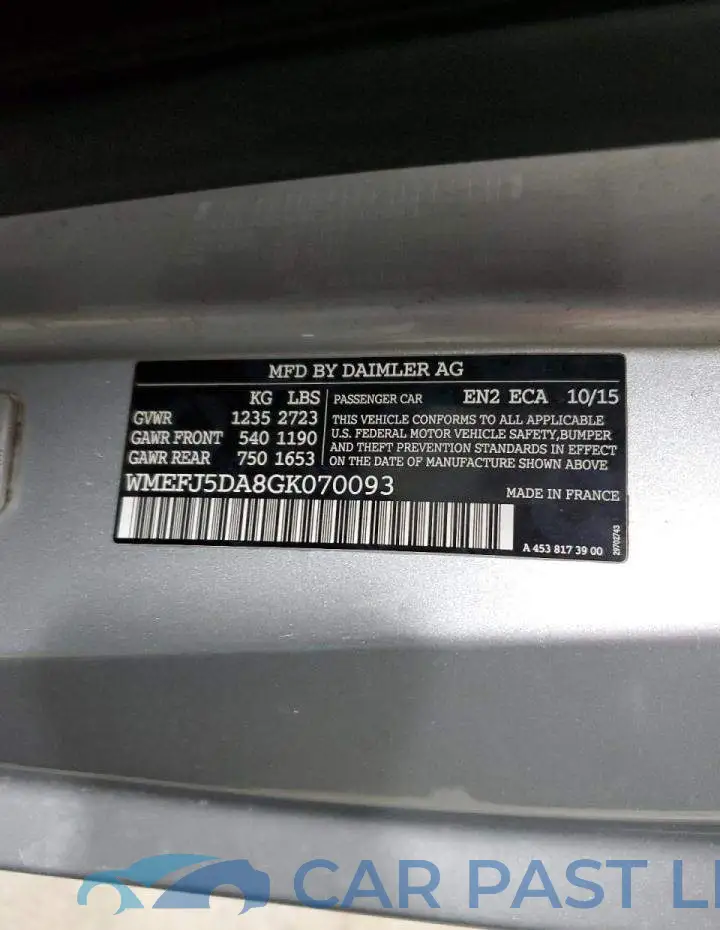 WMEFJ5DA8GK070093# 12