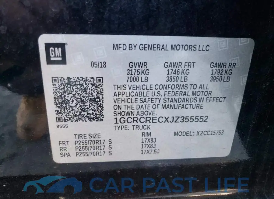 1GCRCRECXJZ355552# 12