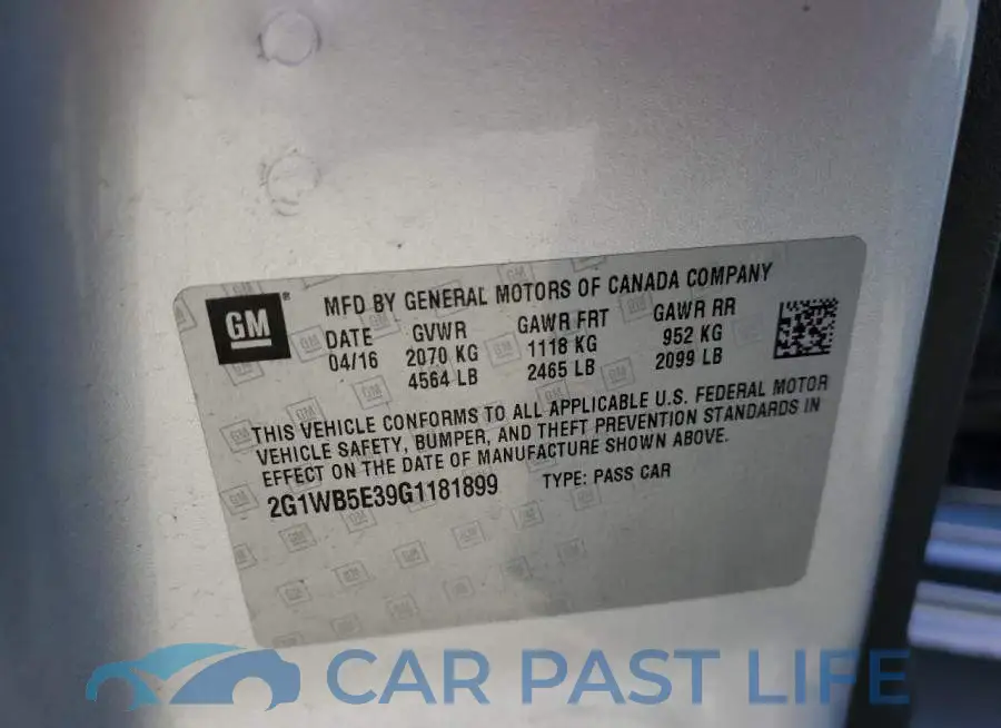 2G1WB5E39G1181899# 12
