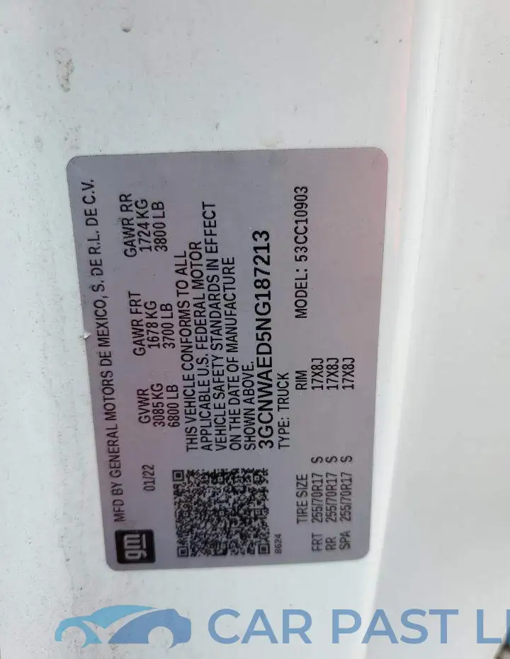 3GCNWAED5NG187213# 13