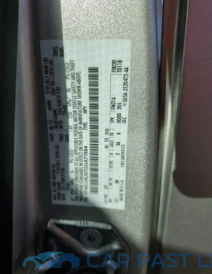 1FMCU9J97GUA71584# 13
