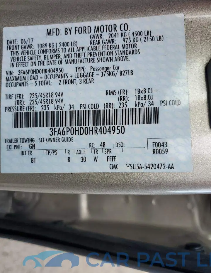 3FA6P0HD0HR404950# 12