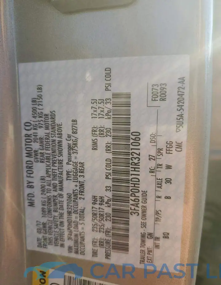3FA6P0HD1HR321060# 12