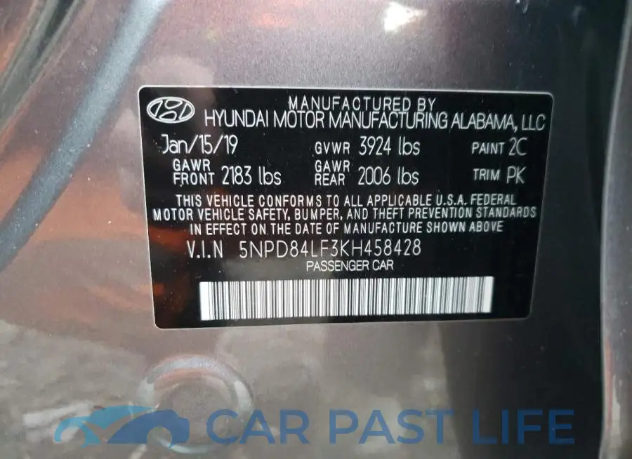 5NPD84LF3KH458428# 12