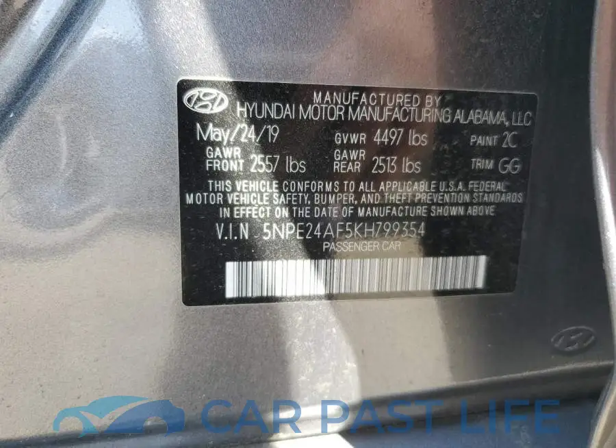 5NPE24AF5KH799354# 12