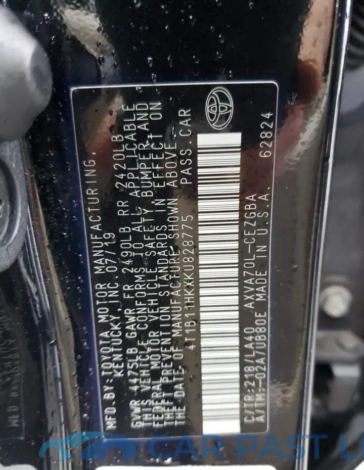 4T1B11HKXKU828775# 12