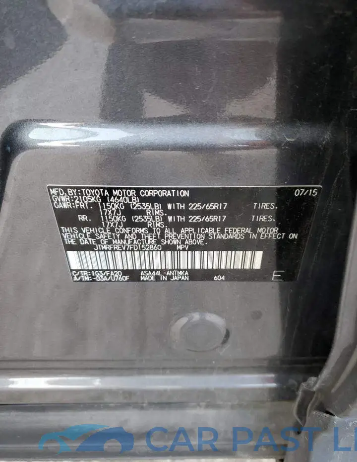 JTMRFREV7FD152860# 13