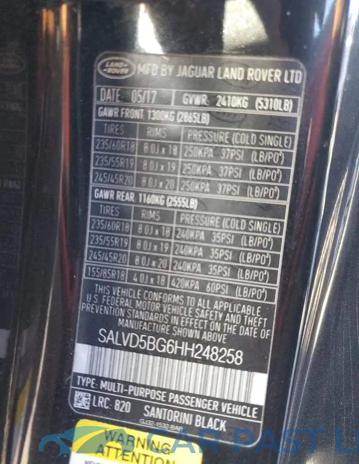 SALVD5BG6HH248258# 12