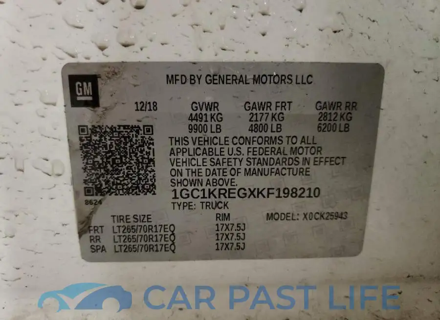 1GC1KREGXKF198210# 12