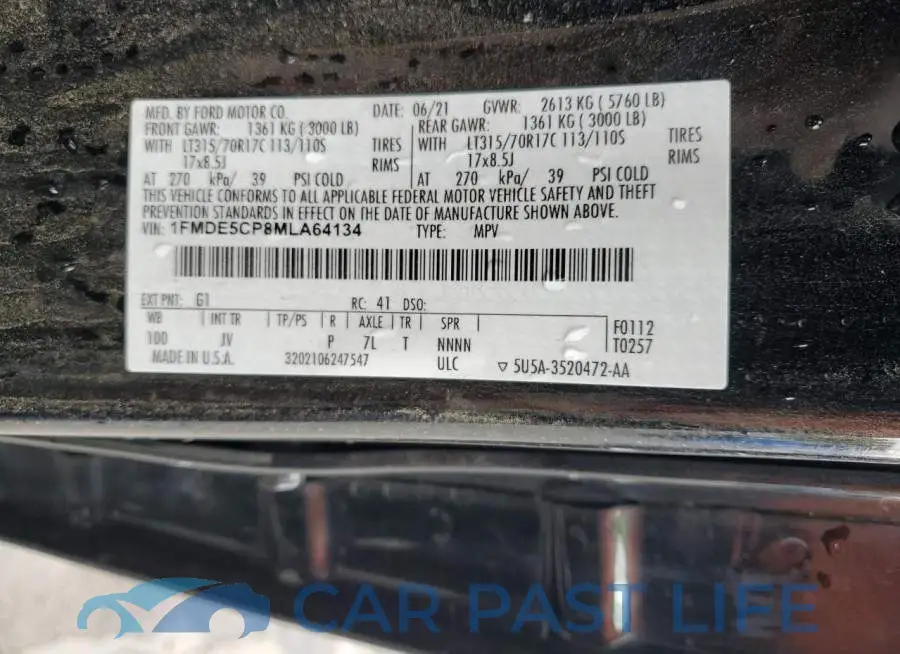 1FMDE5CP8MLA64134# 13