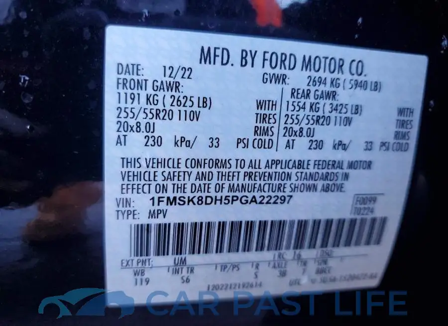 1FMSK8DH5PGA22297# 14