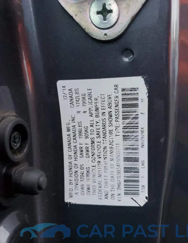 2HGFG3B54FH509711# 12