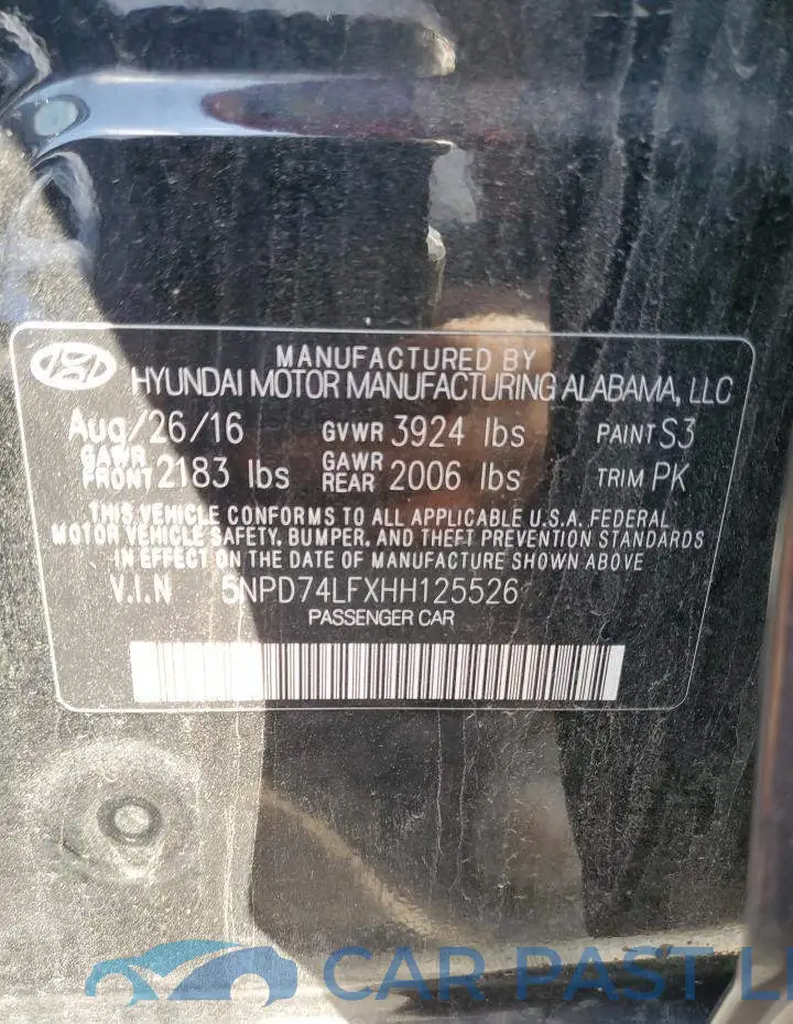 5NPD74LFXHH125526# 12